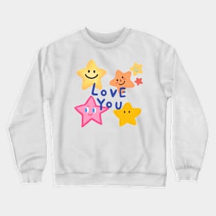 love you, star,smile Crewneck Sweatshirt